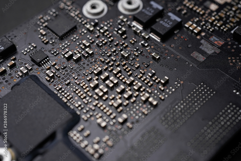 A black colour waterproof Printed Circuit Board with CPU, SMD & IC mounted part on board A black colour waterproof Printed Circuit Board with CPU, SMD & IC mounted part on board