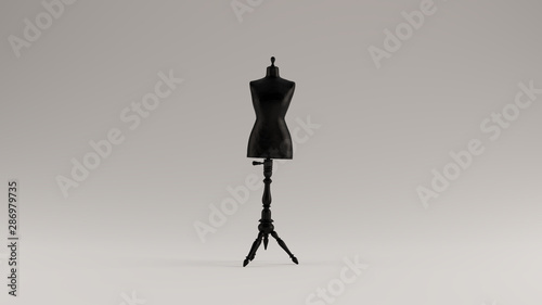 Black Judy Dressmakers Dress Form  Mannequin Front View 3d illustration 3d render