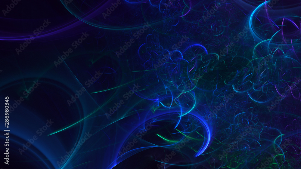 3D rendering multicolored abstract fractal on black background 3D rendering multicolored abstract fractal on black background