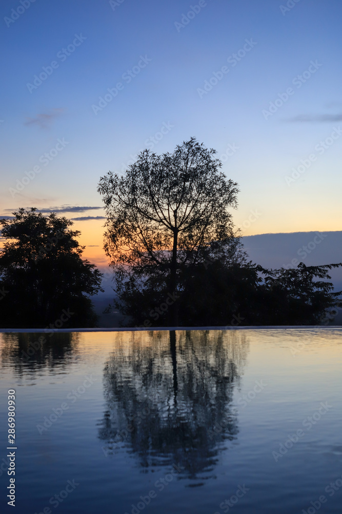 sunset over the lake