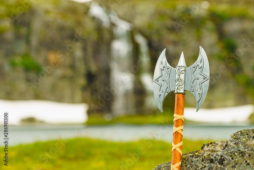 Viking accessory on nature, Norway photo