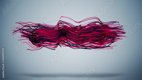 creative colorful animation of beautiful particles with waving and turbulence effect, 4K abstract 3D animation on gradient ramp background