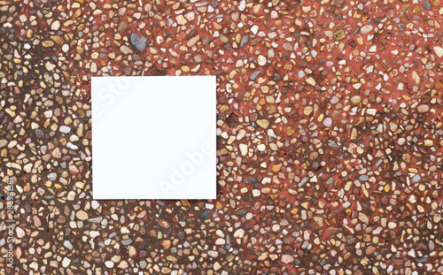 Empty white paper on marble wall background