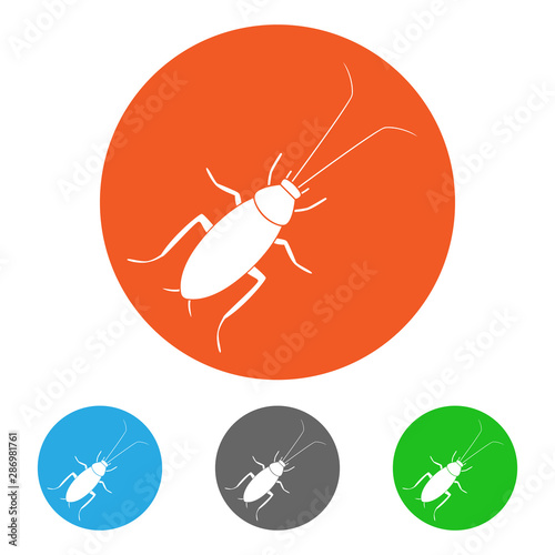Cockroach icon set. Bug symbols. Vector.