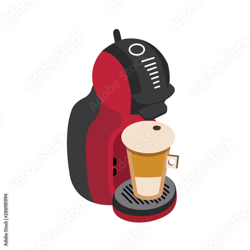 Coffee machine with expresso cup