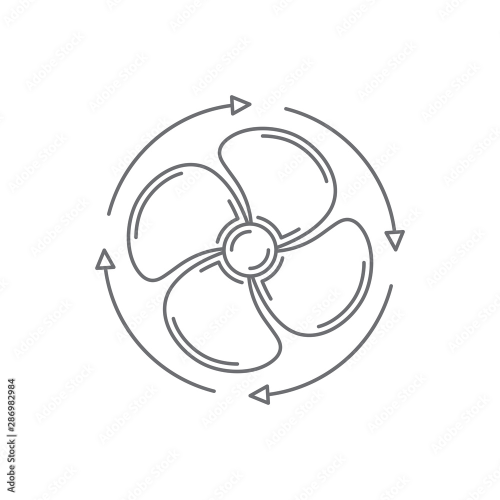 Fan rotation direction vector icon symbol isolated on white background Fan rotation direction vector icon symbol isolated on white background