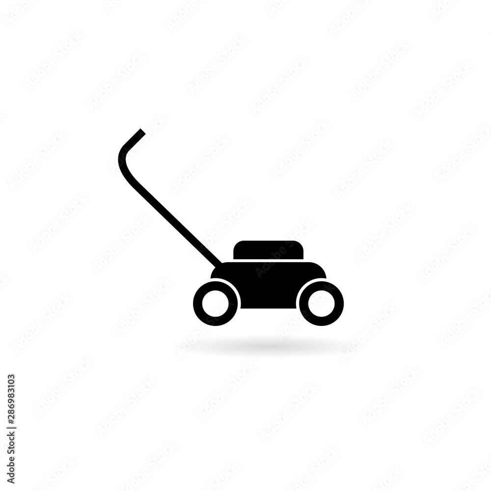 Lawn Mower Icon. Shadow Design Lawn Mower Icon. Shadow Design