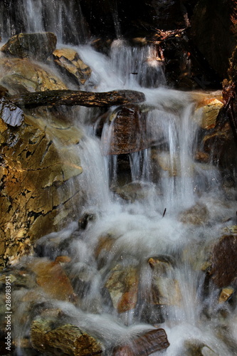 Fototapeta Naklejka Na Ścianę i Meble -  beautiful mountain river with a rapid flow, close-up 