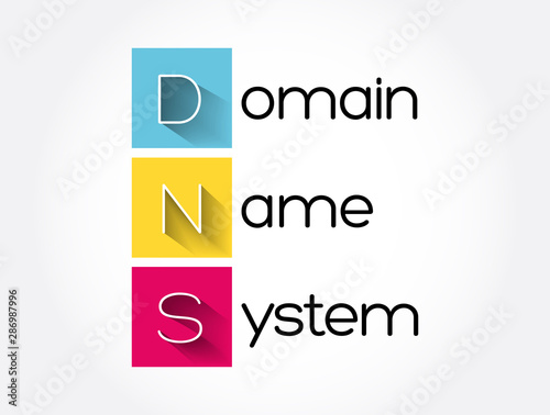 DNS - Domain Name System acronym, technology concept background