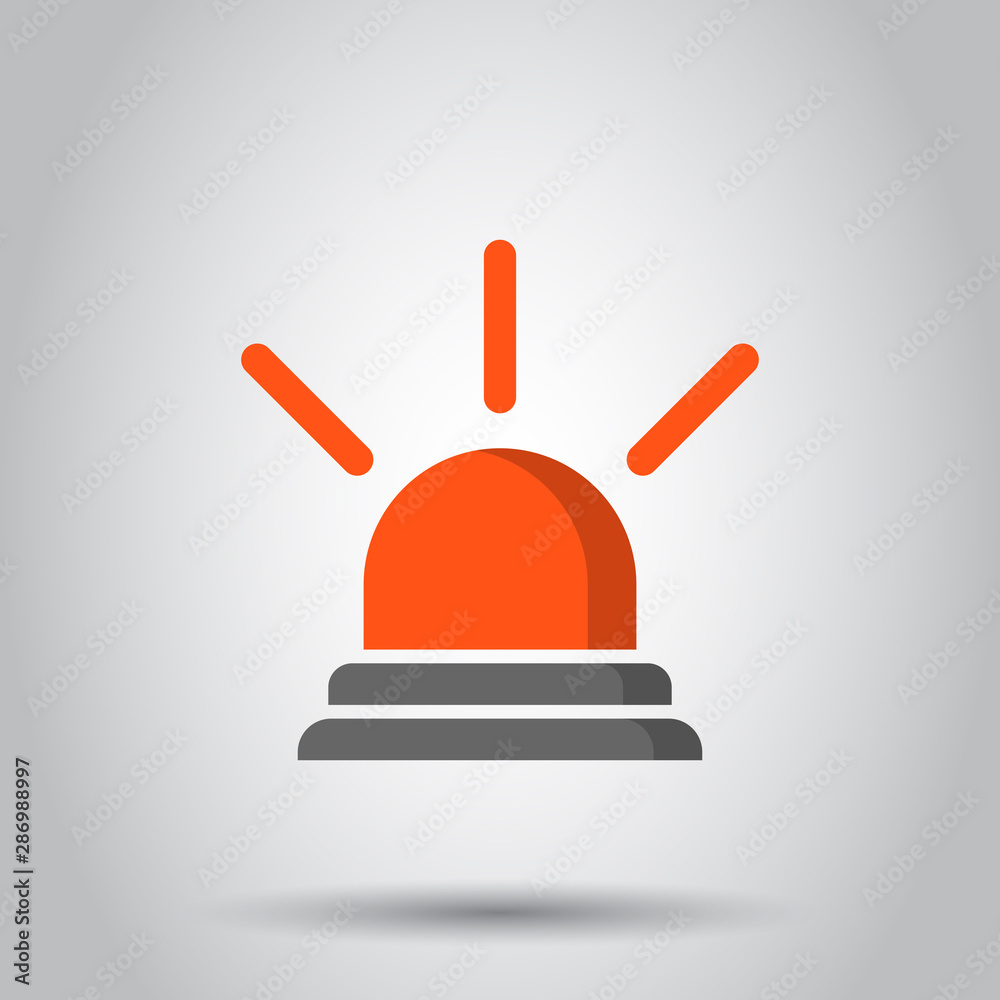 Emergency siren icon in flat style. Police alarm vector illustration on isolated background. Medical alert business concept. Emergency siren icon in flat style. Police alarm vector illustration on isolated background. Medical alert business concept.
