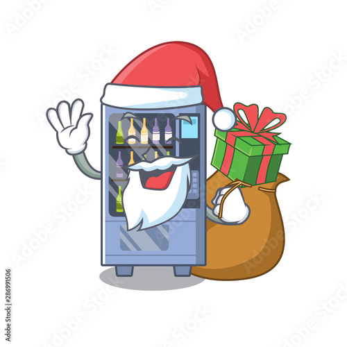 Santa with gift wine vending machine mascot shaped character