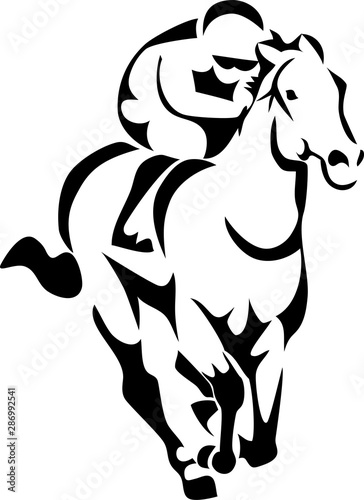 Horse racing - stylized vector illustration