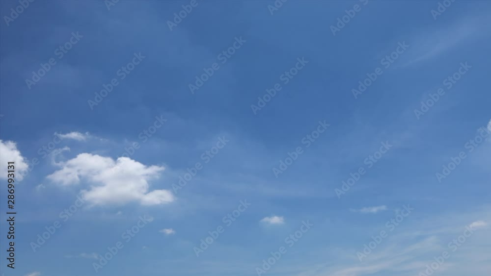 Time lapse scene video of blue sky that has some cloud floating around. Time lapse scene video of blue sky that has some cloud floating around.