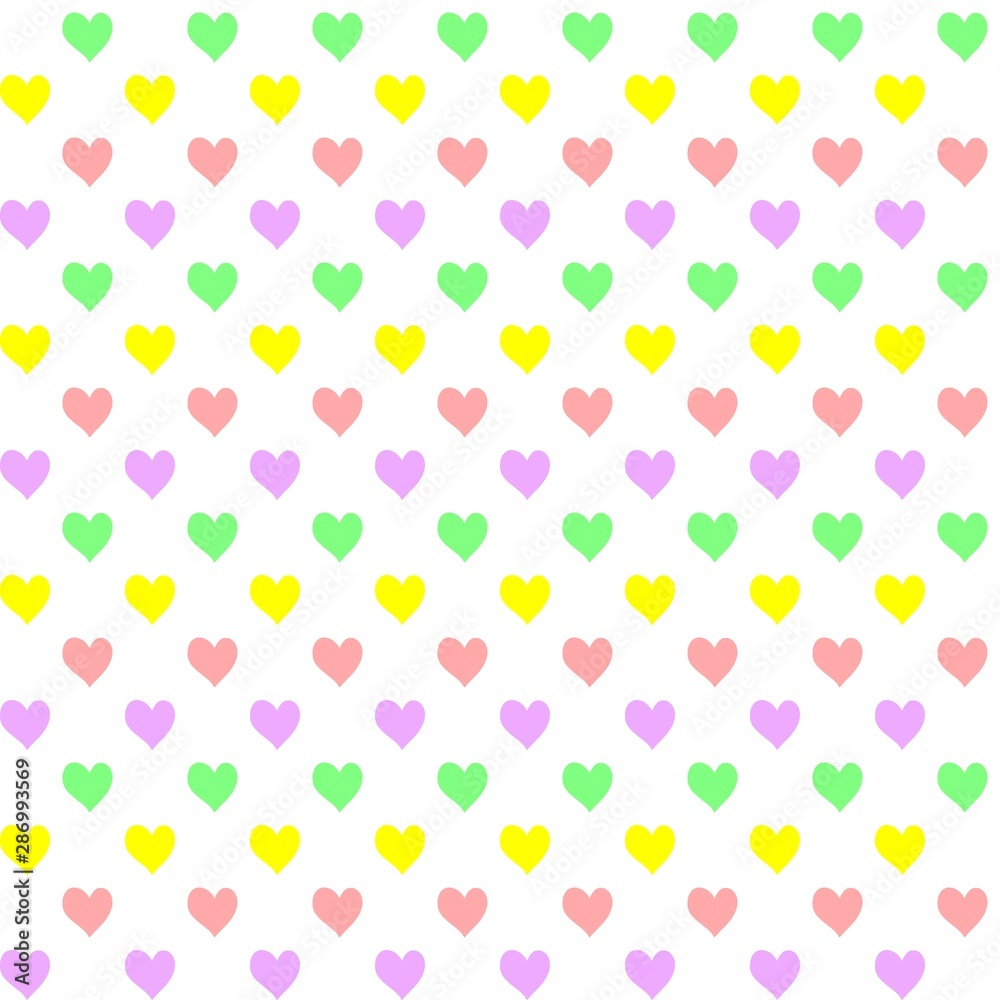 seamless pattern with hearts, colorful hearts raw white background vector design seamless pattern with hearts, colorful hearts raw white background vector design