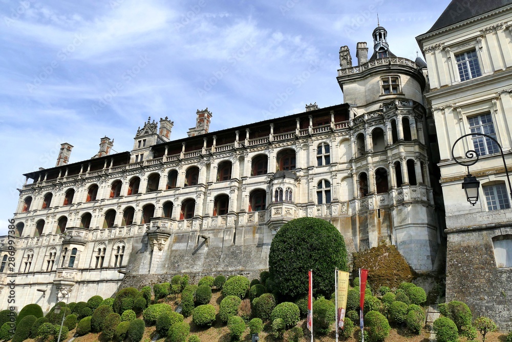 Façade des loges du château royal de Blois, Loir-et-Cher, France