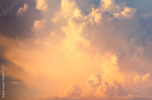 Clolorfull sky with clouds background with a pastel color