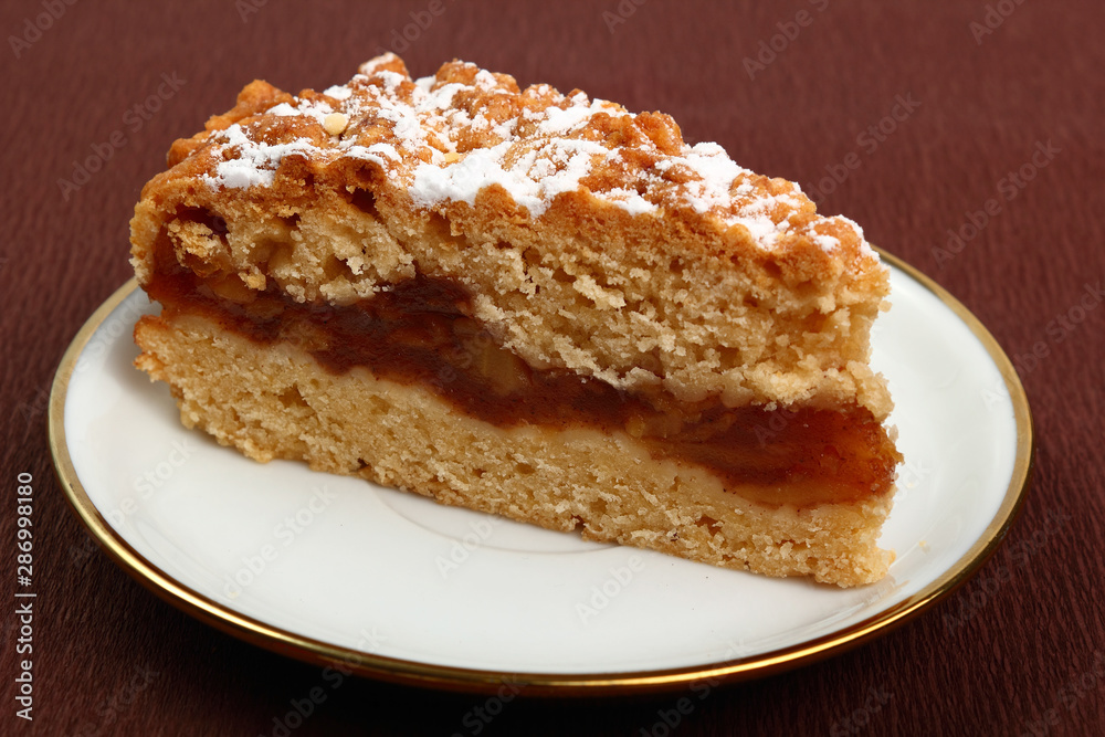 Apple pie with cinnamon. Two crust apple pie made with shortcrust pastry. Apple pie with cinnamon. Two crust apple pie made with shortcrust pastry.