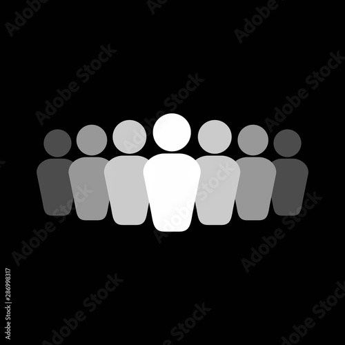 Fototapeta Naklejka Na Ścianę i Meble -  business people group icon isolated on white background. business sign organization teamwork with manager and staff. business leader and employee. leadership concept.