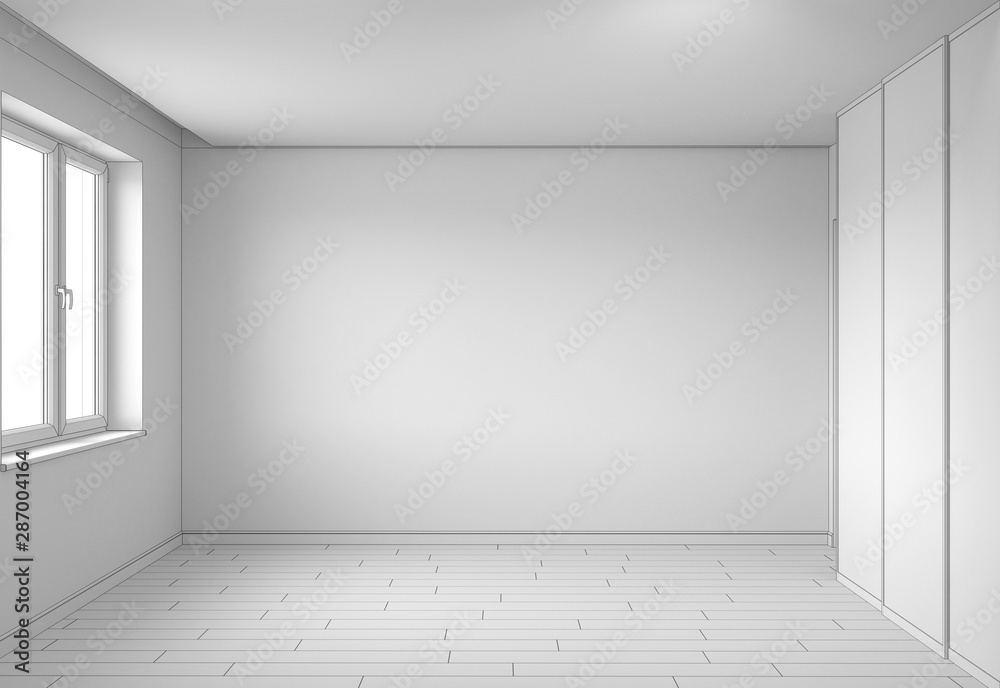 empty room, interior visualization empty room, interior visualization