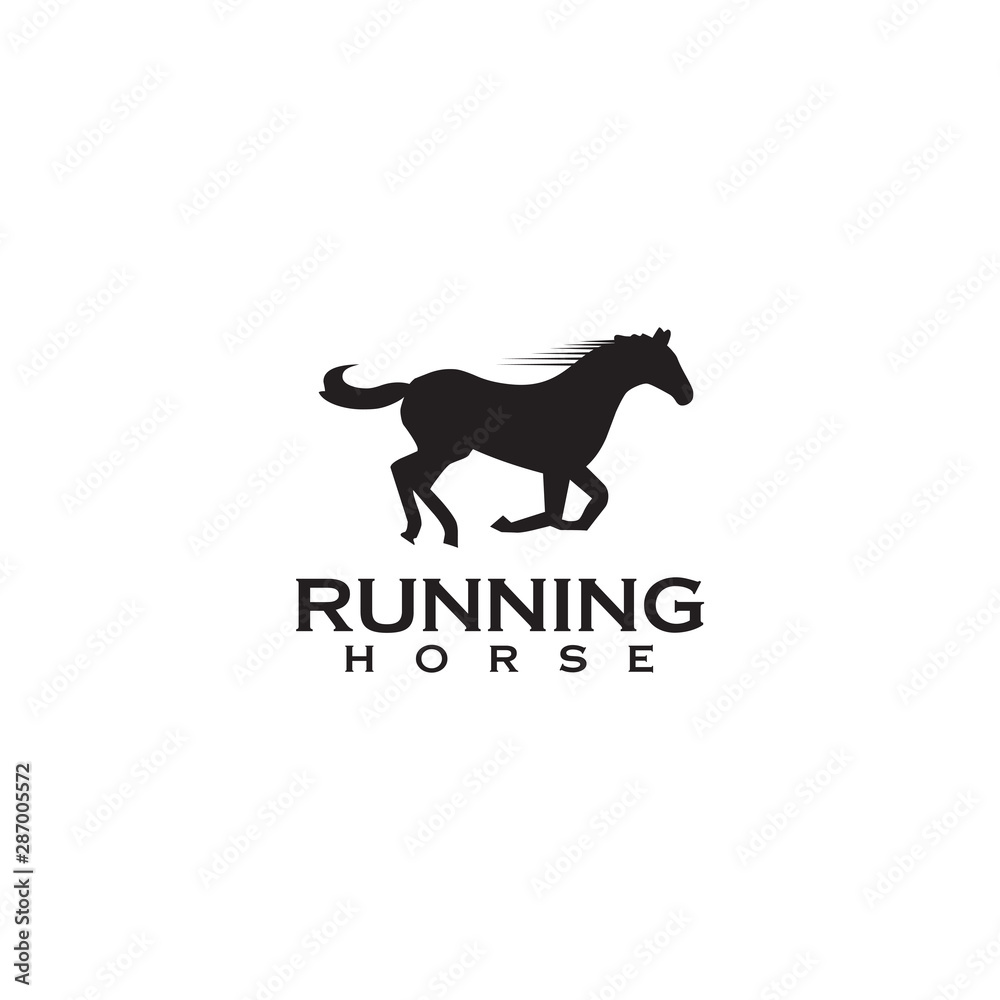 Running horse logo design template