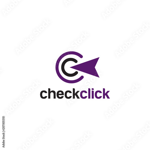 C letter with cursor icon logo design template