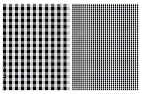 Simple Tartan Seamless Vector Patterns. Black and White Checkered Print Ideal for Fabric  Textile  Wrapping Paper  DIY Decoration. Black  Gray and White Squares Repeatable Geometric Design.