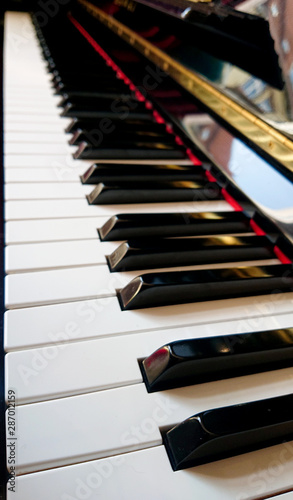 Wallpaper Mural Diagonal side view of piano keys with shallow depth of field Torontodigital.ca