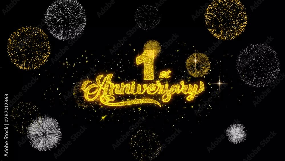 Vídeo do Stock: 1st Happy Anniversary Golden Greeting Text Appearance ...