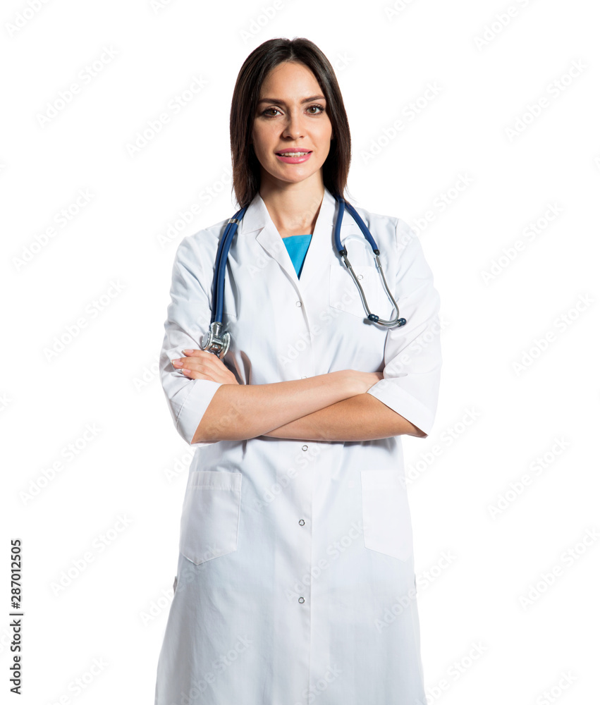 Young doctor isolated on a white background Young doctor isolated on a white background