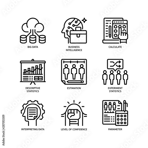 Statistical Analysis icons set