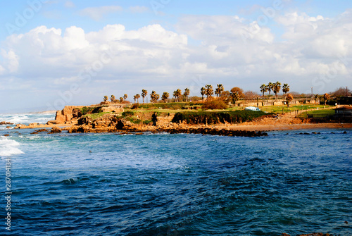 View of the excavations of the old city, Caesarea, Israel