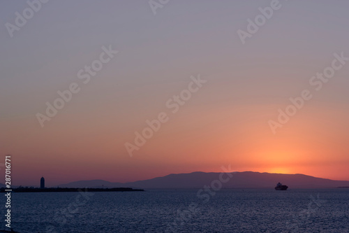 Sunset view over the bay in Izmir © nelladel