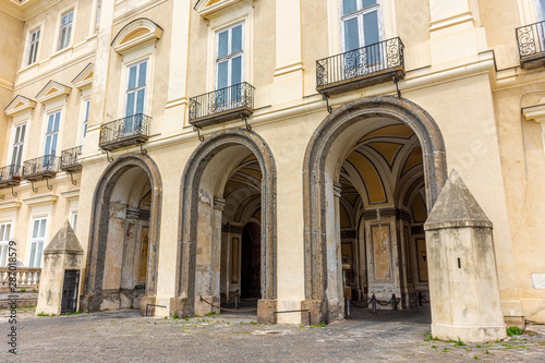 Italy  Portici  view of the Bourbon palace of the year 1800  detail