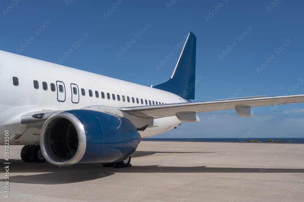 Aircraft on the steering track at the airport