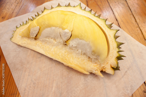 Piece of durian. Smelly asia fruit.