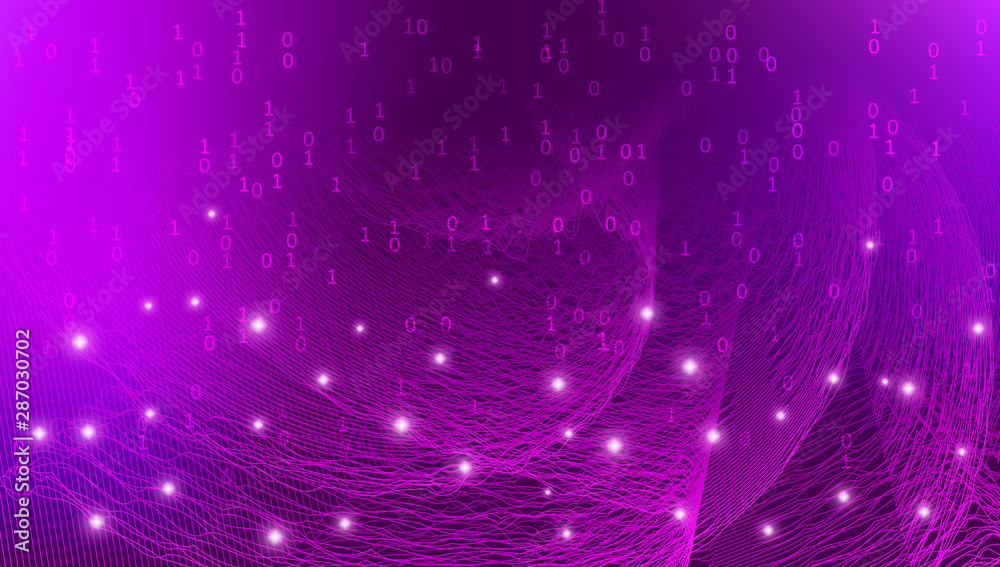 Fototapeta premium Violet Big Data Technology. Abstract Concept. 