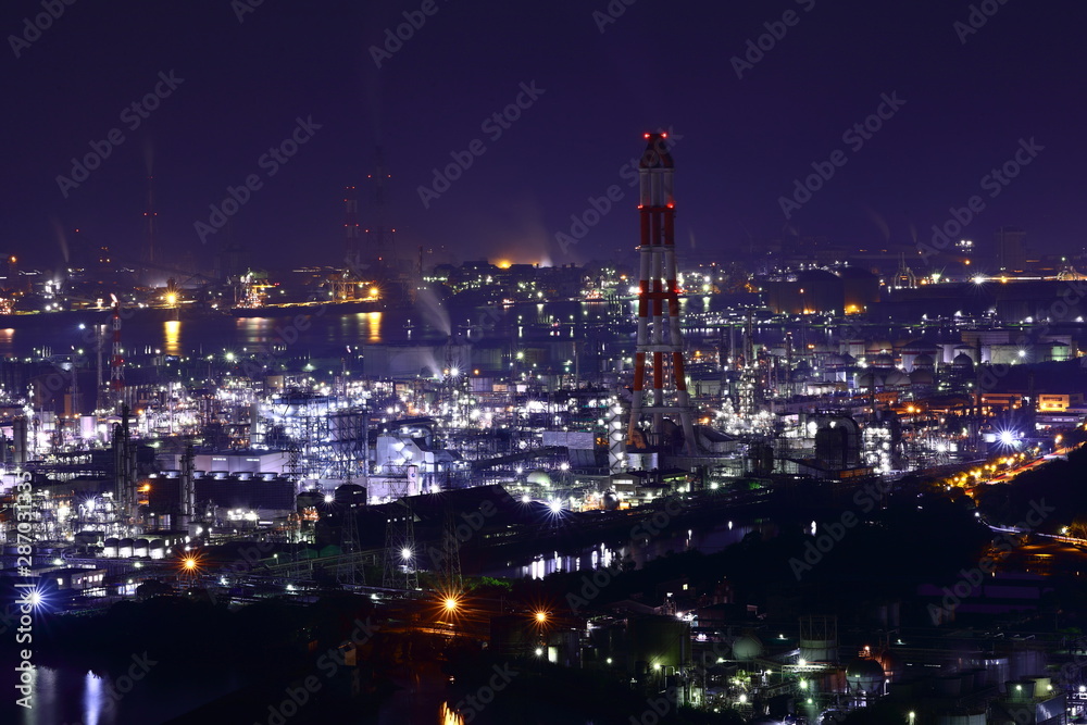 水島工業地帯の夜景