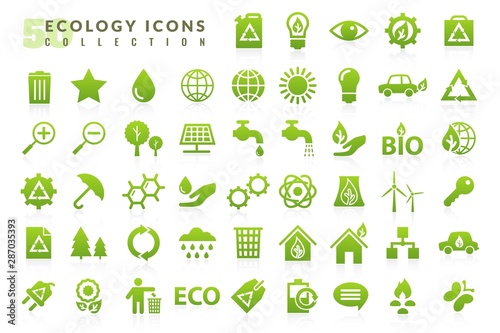 Ecology flat icons set