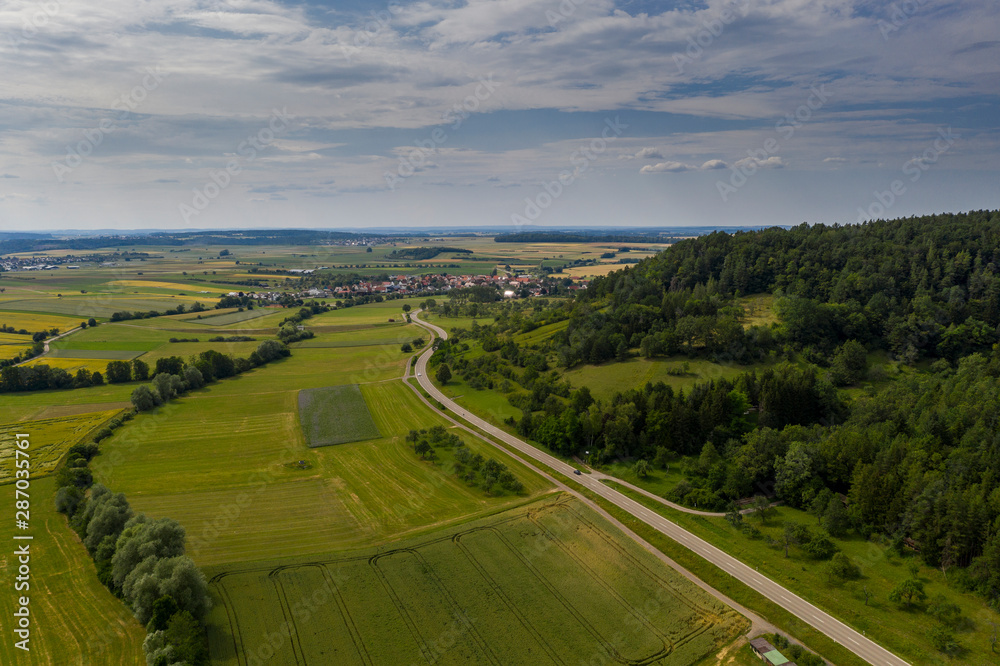 Landstraße von Oben - Luftbild