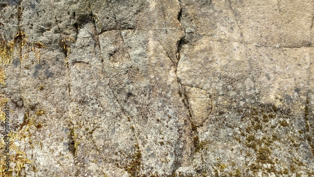 Naklejka premium Old gray stone texture with cracks and scratches