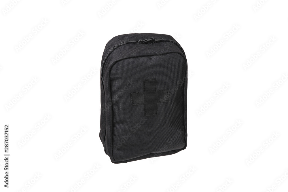 Fototapeta premium First-aid kit on white background. Modern military first aid kit