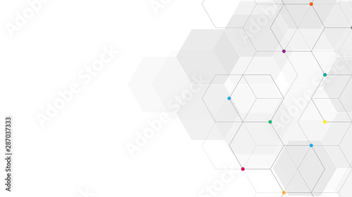 Vector hexagons pattern. Geometric abstract background with simple hexagonal elements. Medical, technology or science design.