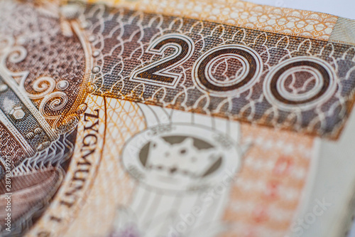 Portiion of one hundred zloty banknote