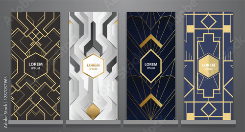 Design templates Art deco booklets set