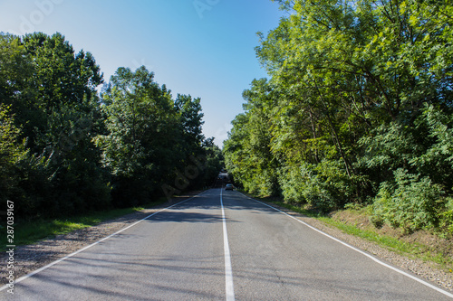 Road in a rural area with trees and blue sky © Quatrox Production