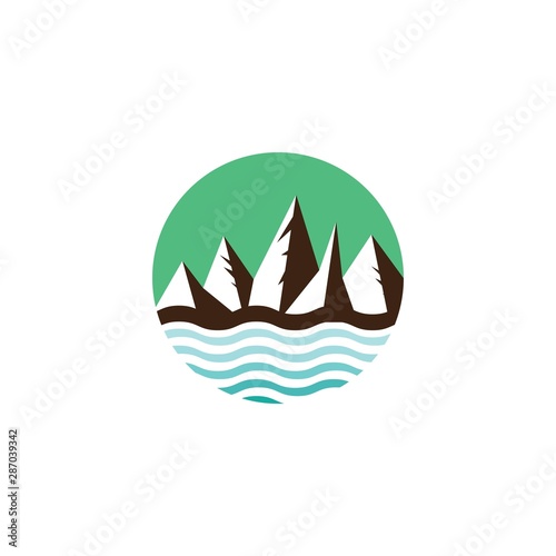 Landcape logo template vector icon deign