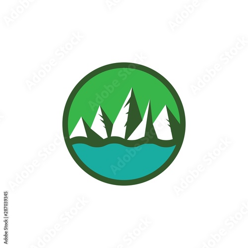 Landcape logo template vector icon deign