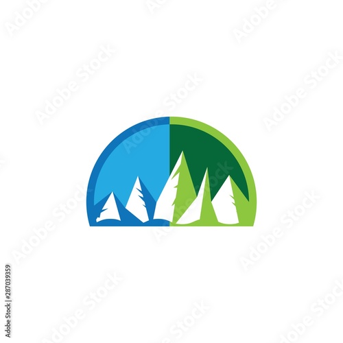 Landcape logo template vector icon deign