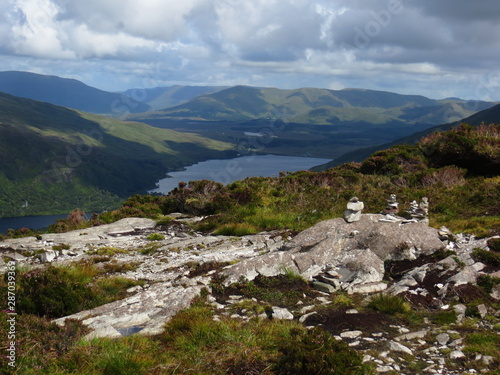 Lac du Connemara et nuages gris