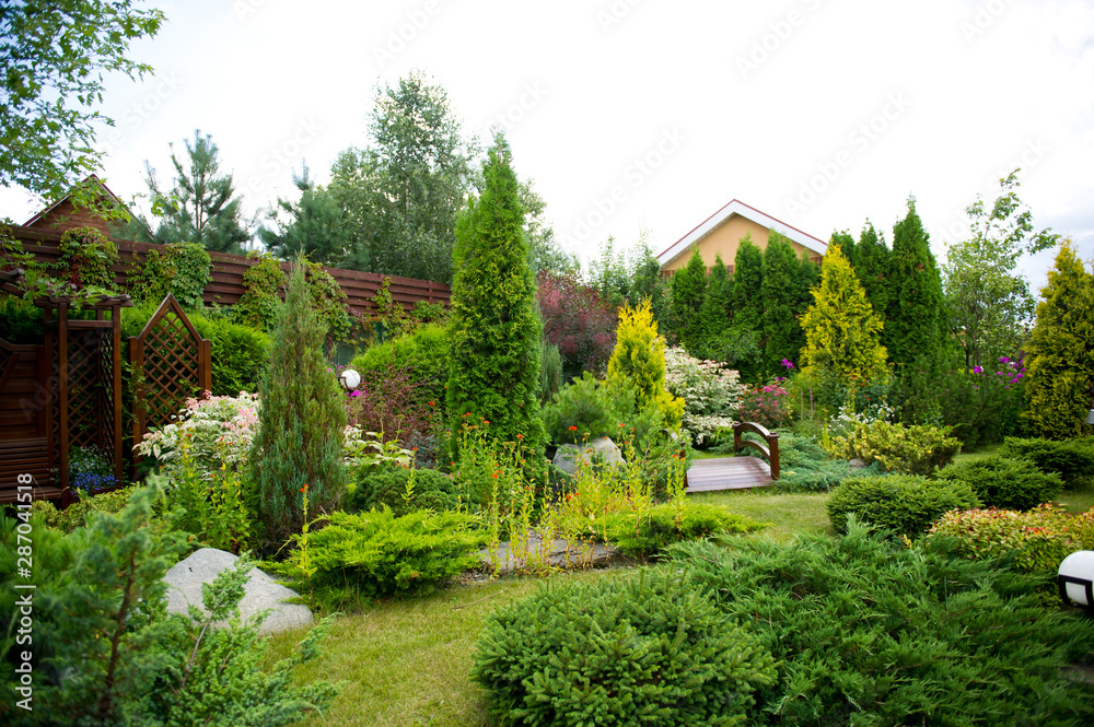 private garden with a wide variety of vegetation planted close together